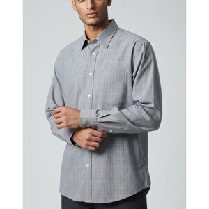 Tommy Hilfiger Vintage Mens Gray Plaid Long Sleeve Button-Down Shirt 16.5 34/35